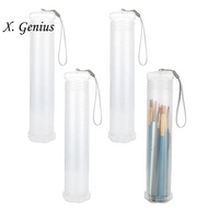 4 Pack Extendable Plastic Paint Brush Case Clear Long Paint Brush Holder Tube Storage Pencil Contain