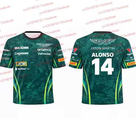 Aston Martin T-shirt Racing 3D Print T-Shirt Team Jersey 2026 Spanish Racers Fernando Alonso 14 Asto