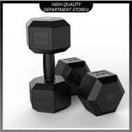 Dumbbell Fitness Special Hexagonal Dumbbell Rubber Coated Iron Dumbbell Profile Chrome Rod (10kg/12k