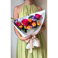 •SG FLOWER BOUQUET• Summer Glow| Roses,Eucalyptus,Eustoma