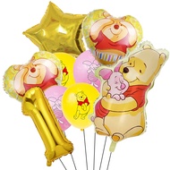 Winnie The Pooh Bee Tigger Honey Piglet Birthday Party Decoration Foil Balloon Big Size Set with Num