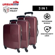 [SG Ready Stock] URBANLite RAY 3 In 1 Bundle Set 360° Spinner Wheel ABS Hard Case Luggage ULH9917 3 Working Days For Delivery By Universal Traveller