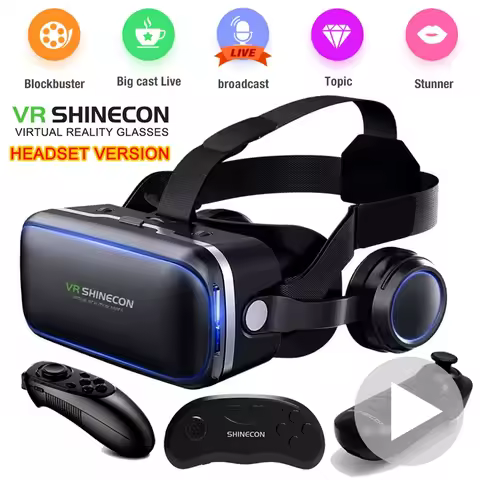 G04EA Original VR Shinecon 6.0 Virtual Reality Glasses 3D VR Glasses Stereo Helmet Headset with Remo