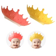 Crown Baby Shower Cap, Adjustable Baby Hair Washing Guard Bath Shield Visor Hat Eyes and Ears Head Protection Bath Shampoo Hat Waterproof Soft Silicone Shower Cap for Kids Toddler