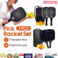 🇸🇬 [Ready Stock]Pickleball Paddles Carbon Fiber and Graphite Face Non-Slip Grip USAPA Approved Light