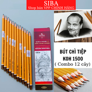 Combo hộp 12 cây bút chì Tiệp thân vàng KOH 1500 các phân loại HB/ 2B/ 3B/ 4B/ 5B/ 6B/ 7B/ 8B