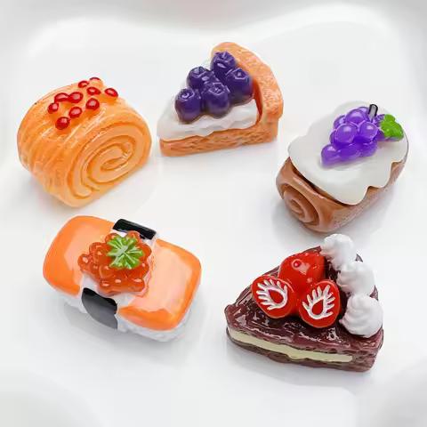 5 Piece Miniature Food Fridge Magnets Set, Simulation Food Refrigerator Magnets, Cute Whiteboard Dec