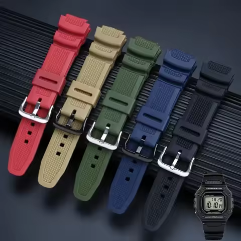 Rubber Watch Strap for Casio W218H/AE-1200/1100/SGW-300/400/MRW-200 for Casio AE-1000W Watch Accesso