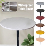 60-140CM Round Fitted Tablecloth Elastic Waterproof Oil-Proof Patio Table Covers