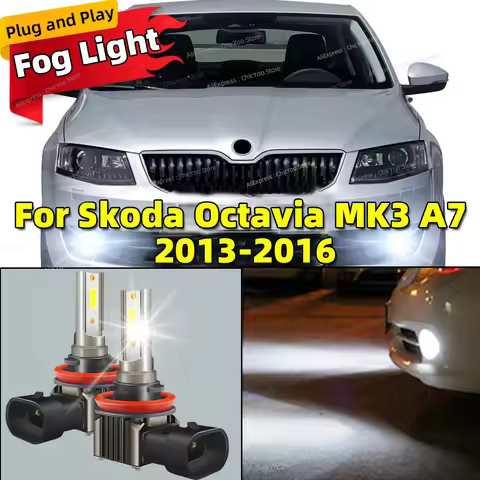 2Pcs 6000K LED Fog Lamp Car Bulbs Canbus Front Fog Light For Skoda Octavia MK3 A7 2013 2014 2015 201