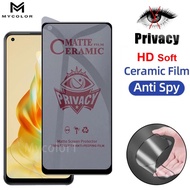 Privacy Ceramic Film Anti-Spy Soft Screen Protector For OPPO Reno 11F 8T 8Z 8 7 6 5 4 Pro 7Z 6Z 3 2 2Z 2F Reno11F Reno8 Reno7 Reno6 Reno5 Pro 4G 5G 2023 2024
