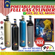 999 Industrial FULL Gas Cylinder【10L】Carbon Dioxide Co2/ Fish Packing Oxygen O2/ Nitrogen N2/ Argon/