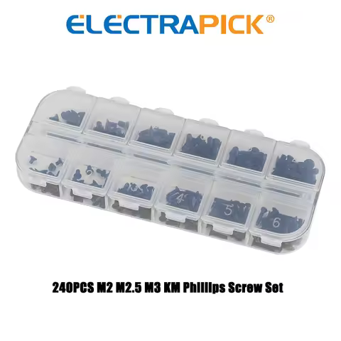 ELECTRAPICK 240pcs M2 M2.5 M3 KM Flat Head Phillips Screws Laptop Notebook Repair Screws Set for Com
