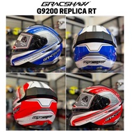 GRACSHAW FULLFACE HELMET GRADIO REPLICA BLUE RED FULL BLACK FACE NEW DESIGN G9200