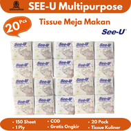 [20 Pcs] See-U Multipurpose - Tissue Kuliner (Meja Makan) Tissue see u Gajah 150 sheet / SEE U MULTI