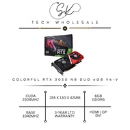 [SK TECH] COLORFUL RTX 3050 NB DUO V4-V 6GB GDDR6 NVIDIA GPU 96-BIT (GA 107) DUAL FAN GPU GRAPHIC CA