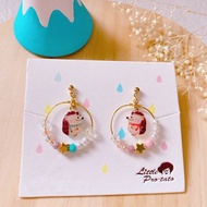 刺蝟對望環狀耳環