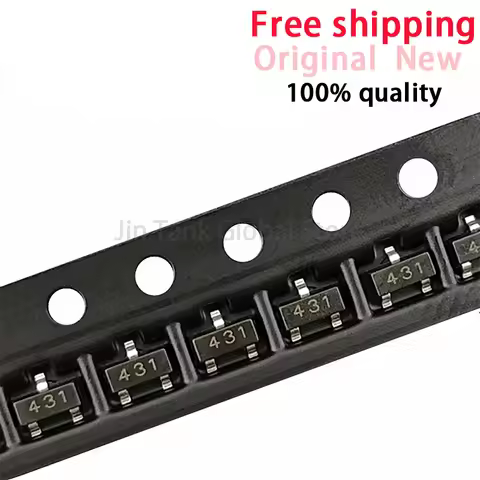 (100pcs) TL431 SOT-23 SMD voltage regulator IC 0.5% (Marking 431)