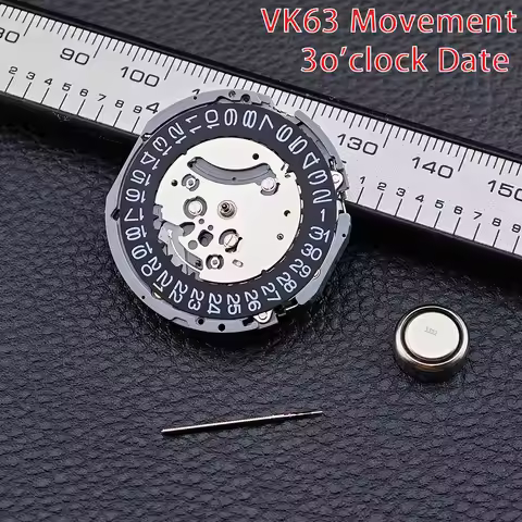 VK63A VK63 Quartz Movement Date At 3 O'clock Chronograph Watch Movement w/Battey For VK SERIES VK63A
