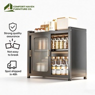 Comfort Haven Furniture Co. Kitchen Storage Cabinet with Sliding Door Multifunctional Spice Rack