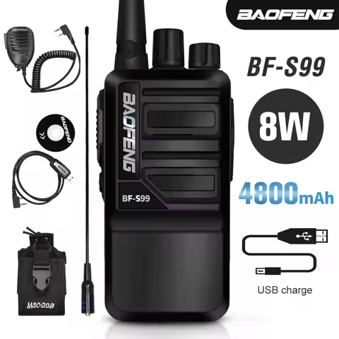 Baofeng BF-S99 Walkie Talkie 8W 4800mAh Li-on Battery Powerful Long Range Portable Two Way Ham Radio