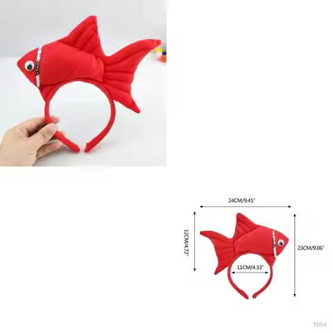 T8NB Cartoon Stuffed Fish Hair Hoop Live Broadcast Halloween Party Headwear