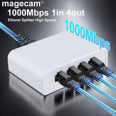 Magecam RJ45 Network Switch Hub 1 In 4 Out Converter 1000Mbps Gigabit Ethernet Switch Hub Wire Divid