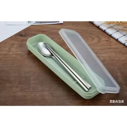 Travel Cutlery Case with Slot Design Transparent Cover Portable Dustproof Reusable Utensil Holder fo