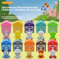 Toddler Finger Puppets Barn Toy Montessori Rainbow Animals Peekaboo Counting Color Sorting Toys Educational Gift For Kids