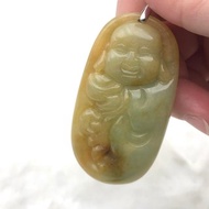 帶財彌勒-緬甸A貨黃翡吊墜項鍊佛公/送禮/生日/長輩主管
