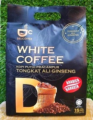 [DELICOFFEE] I White Coffee Premix Tongkat Ali Ginseng / Kopi Putih Pracampur Tongkat Ali Ginseng 30gx15's