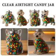 Transparent Snack Jar Decorative Food Jar Adorable Animal-shaped Candy Jar with Airtight Lid Perfect