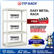 TTF Rack™️ EASY METAL RACK H150-210cm/ Metal Shelf Rak Besi Serbaguna Full Metal Rack Steel RackStor