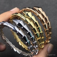 High-Quality Open Snake Elastic CNC Glossy Bracelet Bracelet Cross-Border V Snake Head Snake Seiko B