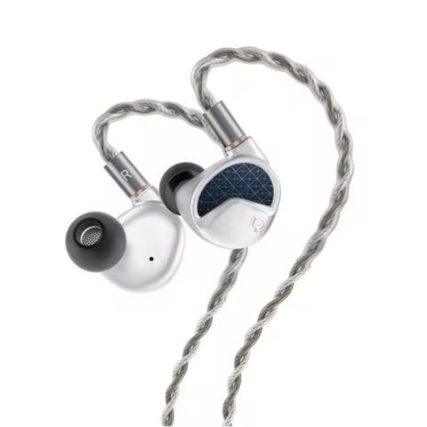LETSHUOER Astralis Ring-Type Planar HiFi In-Ear Earphones with Ergonomic Lunar Silver Grey Aluminum 