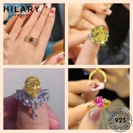 HILARY JEWELRY Cincin Fashion Gold Sapphire Ring Perempuan Original Citrine Ruby Silver Adjustable 925 Women Emerald M113