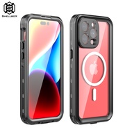 Shellbox สำหรับ iPhone 15Pro Max แบบใสพร้อมซองกันน้ำ IP68 MagSafe