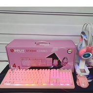 ✹❁Original Inplay Stx540 Mouse And Headset Combo Gaming Keyboard[Black/White/Pink