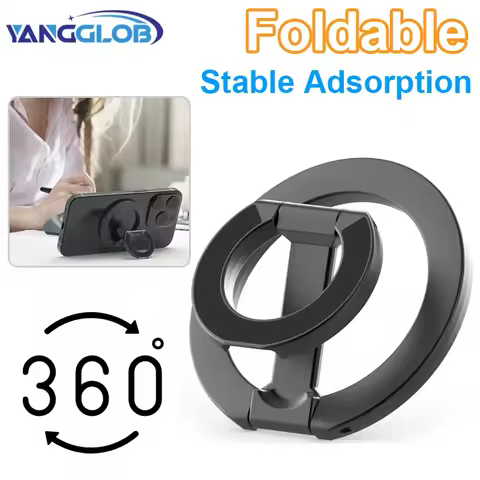 For MagSafe Double Sided Magnetic Ring Phone Holder Portable Folding Cellphones Stand Car Accessorie