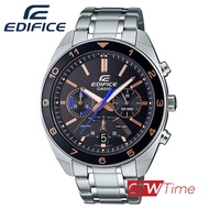 Casio Edifice นาฬิกาข้อมือผู้ชาย สายสแตนเลส รุ่น EFV-590D-1AVUDF (หน้าปัดสีดำ)