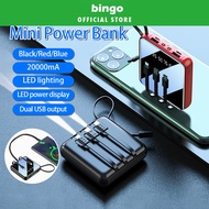 20000 Mah Mini Powerbank Fast Charging 5 in 1 With Data Cable充电宝
