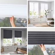 Blackout Pleated Blinds / Bidai Penghadang Berlisu Ikea Schottis White Dark Grey