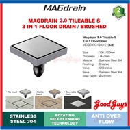 Magdrain 2.0 Tileable S 3 in 1 Floor Drain - MDSEA001Q50-21(2.0)