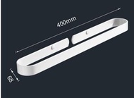 免打孔太空鋁置物架（鋁北歐款毛巾環-白色40CM）