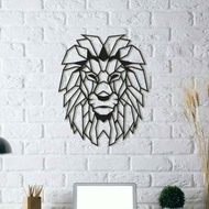 GANTUNGAN HITAM [3DVERSE] Lion Wall Sculpture 2D Room Decoration - Black