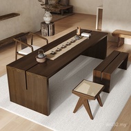 Z3G9 Chinese Style Tea Table Chair Combination Office Lonely Style Tea Table Log Large Board Table S