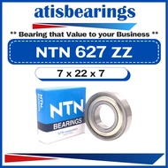 NTN 627 ZZ ( 7 x 22 x 7 ) 100% AUTHENTIC Shielded Type Deep Groove Ball Bearings