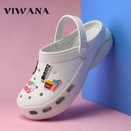 VIWANA Wedges Sandals For Women Jelly Shoes Korean Style Clogs Women Outdoor Slip On Beach Slippers For Women Summer Casual Shoes