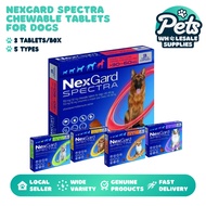 NexGard Spectra Chewable Tablets for Dogs 3 Tablets/Box All Breed Sizes Flea Ticks Heartworm Defense