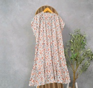 DASTER MIDI DRESS SELUTUT REMPEL WANITA DEWASA JUMBO BAHAN RAYON PREMIUM BUSUI LEMBUT NYAMAN
